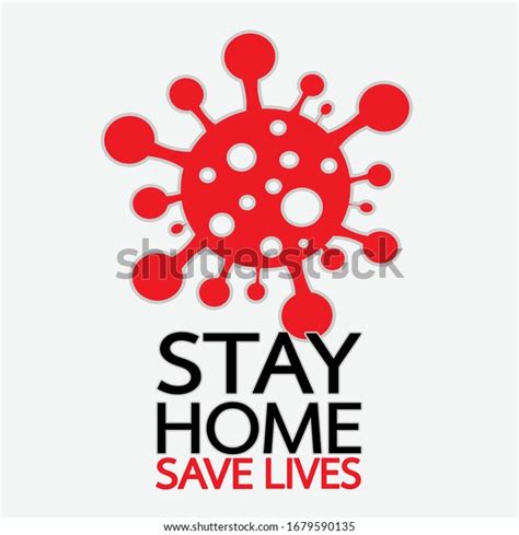 Stay Home Save Lives Quote Vector Stock Vector Royalty Free