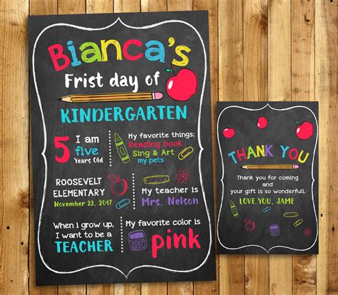 First Day Of Kindergarten Sign First Day Of School Sign Girls