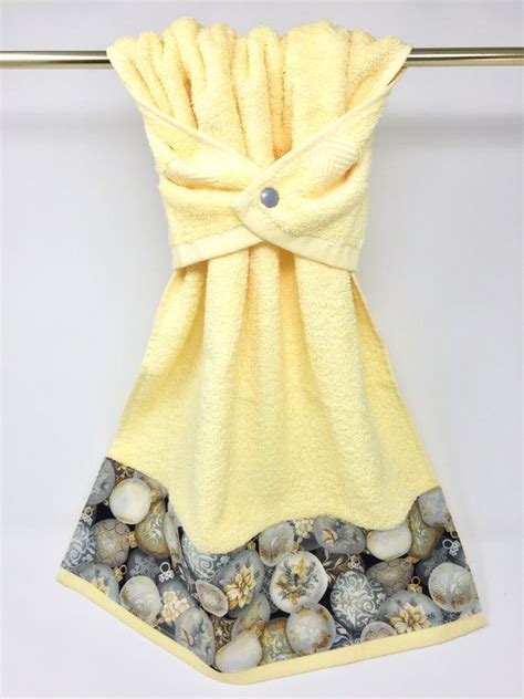 Try decorating with blue kitchen towels, curtains or a canister set to hold dry foods. Yellow Gray Hanging Hand Towel Wrap, Yellow Snap Towel ...