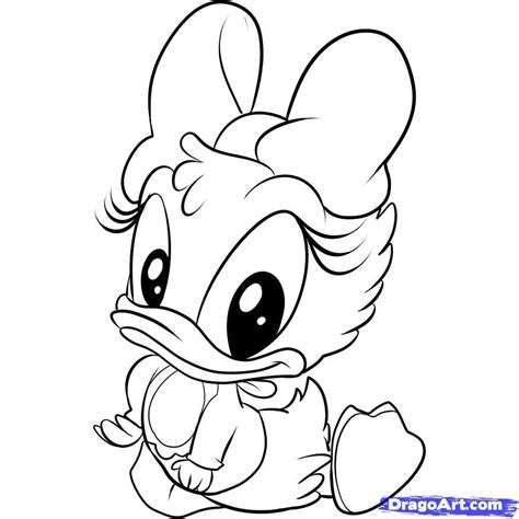 How To Draw Baby Daisy Duck Step By Step Disney