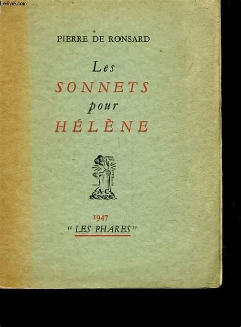 Les Sonnets Pour Helene By Ronsard Pierre De Bon Couverture Souple