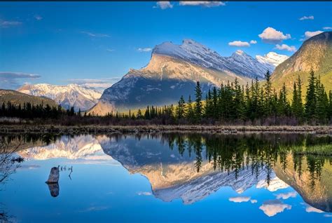 Mt Rundle View From Vermillion Lakes Banff National Park National