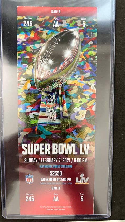 Super Special Sale Held Super Bowl Lv 55 Commemorative Ticket Buy 1