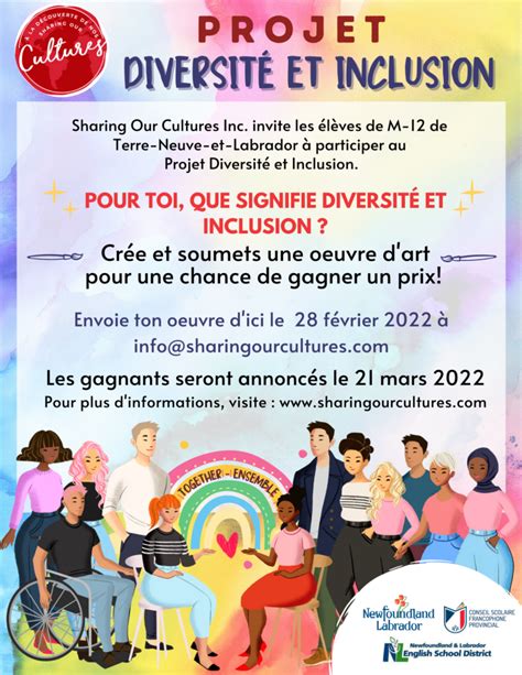 Projet Diversit Et Inclusion Appel Cr Ations Conseil Scolaire Francophone De Terre Neuve