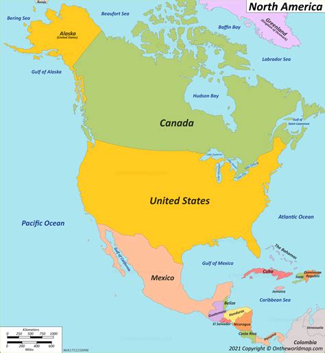 Travel Map Of North America United States Map