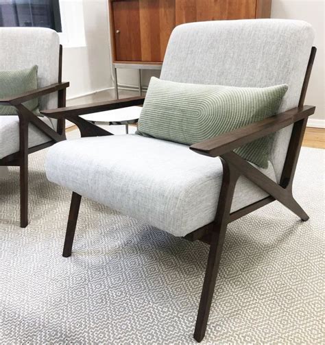 Otio Mist Gray Walnut Lounge Chair Chair Fabric Lounge Chair Mid