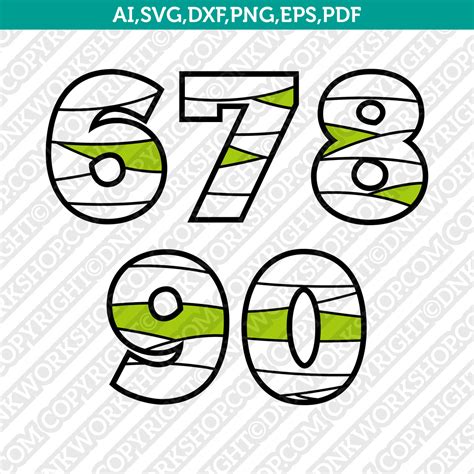 Zombie Numbers Svgvector Silhouette Cameo Cricut Cut File Dxf Png Eps