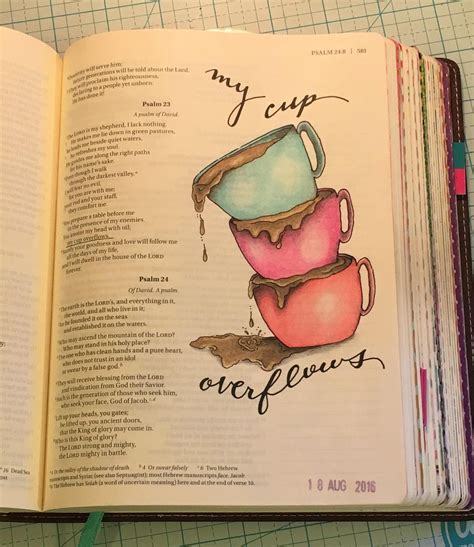 My Cup Overflows Bible Journaling Printable Etsy Bible Journal Notes Bible Art Journaling