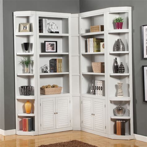 White Corner Bookcase With Doors Home Design Ideas