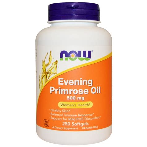 Evening primrose oil is intensely rich and nourishing on the skin and hair making it ideal for numerous cosmetic applications. Now Foods, Evening Primrose Oil, 500 mg, 250 Softgels | By ...