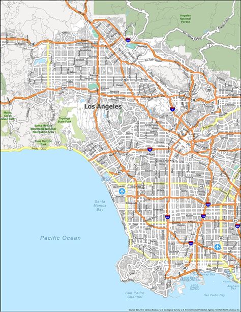 Detailed Los Angeles Map Allina Madeline