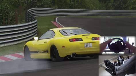 Assetto Corsa Nordschleife Supra Drifting W Wheel And Pedal Cam Youtube