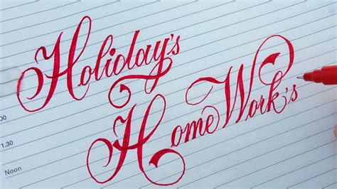 How To Write Holidays Homework In Beautiful Stylish Writing Calligraphy