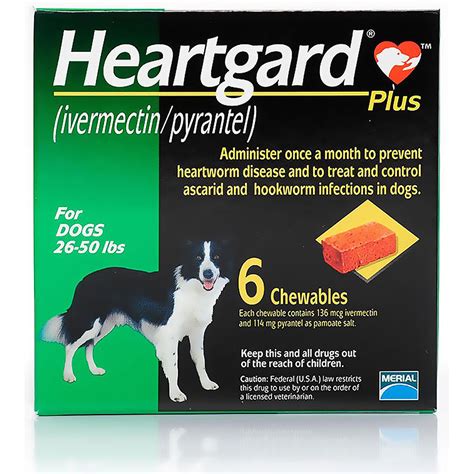 Dogs should be closely observed for several minutes following administration to make sure that the entire dose has been consumed. Heartgard PLUS for Dogs 26-50 lbs (6 mnth)