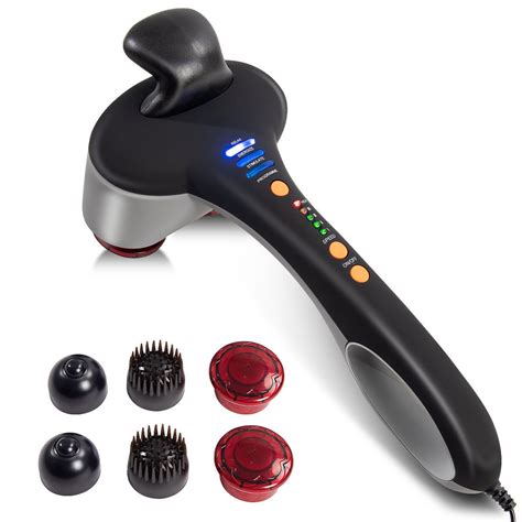 Compact Electric Handheld Massager Heat Percussion Deep Body Machine Double Head Ebay