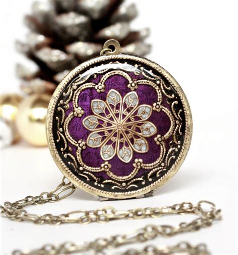 Wedding T Womens Locket Necklace Purple By Lilybellegrace
