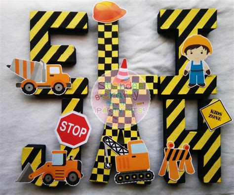 Construction Theme Letter Standee Construction Theme Birthday Party