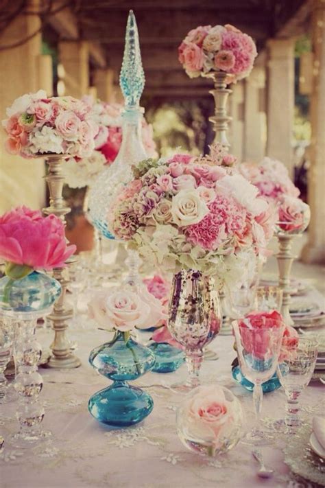 46,321 likes · 91 talking about this. Turquoise Pink and Gold | Floral centerpieces, Vintage ...