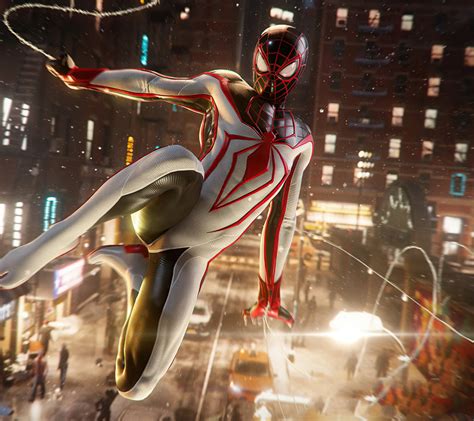 900x800 Marvels Spiderman Miles Morales White Suit 900x800 Resolution