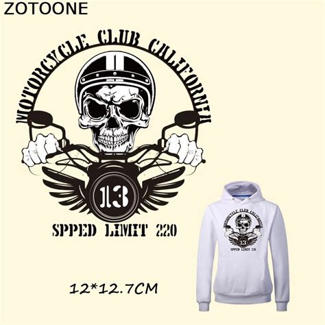 Zotoone Skull Patches For T Shirt Dresses A Level Washable Ironing