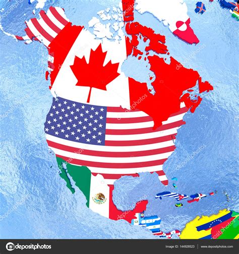 Maybe you would like to learn more about one of these? América del norte en el mundo político con banderas — Foto ...