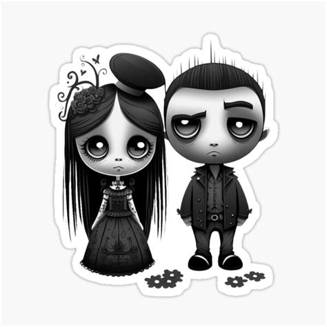 Chibi Goth Valentine Couple Sticker For Sale By Bootiful Rags Redbubble
