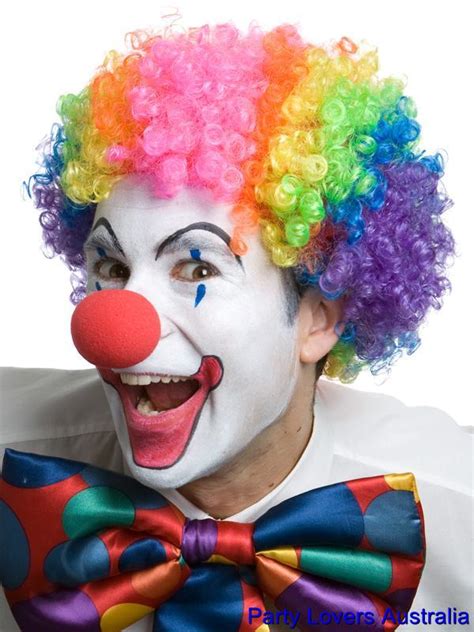 New Rainbow Coloured Curly Clown Afro Hair Wig For Fun Circus Clowns