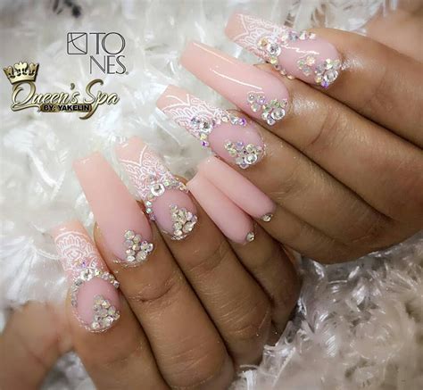 Amazing Nail Art Made Using Tones Products Pink Acrylic Nails Blush