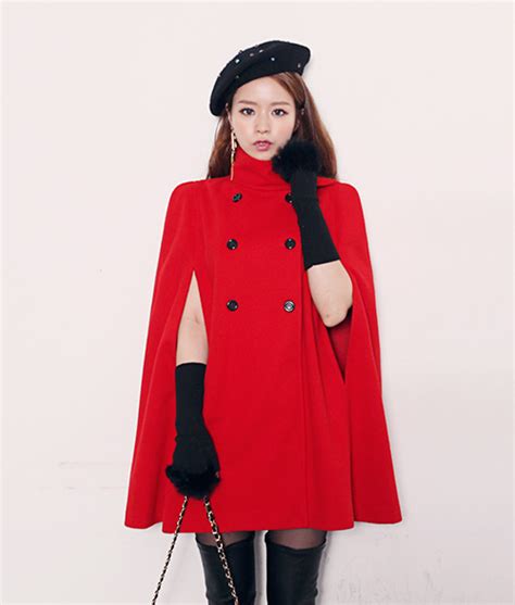 Short Red Cape Coat Cape Fashion Red Cape Coat Fashion Travel Outfit