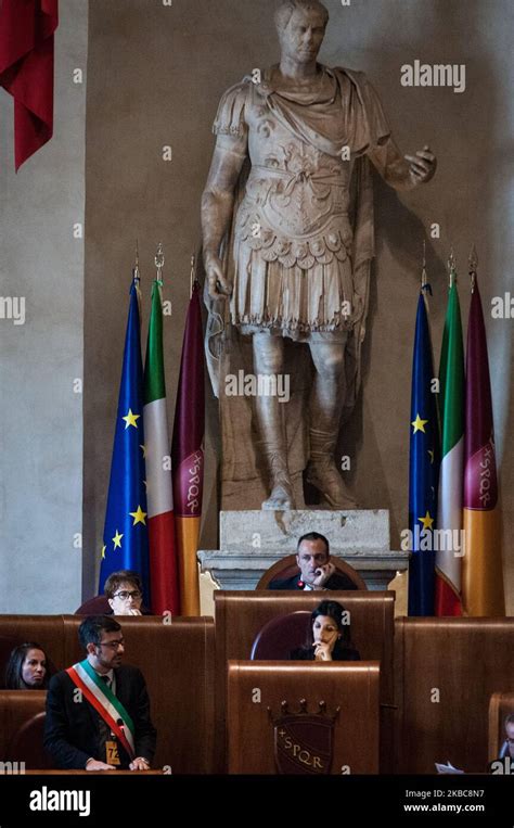 The Mayor Of Colleferro Pierluigi Sanna L Delivery A Speechs During The Rome City Council