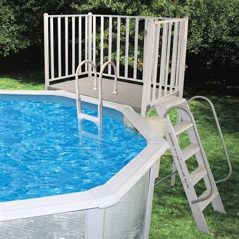 Splash Pools 52 In Aluminum Pool Deck Ladder With Hand Rail In The