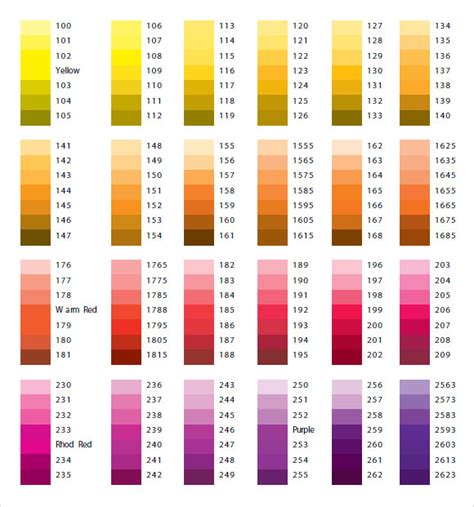 Pantone Paint Colors Chart