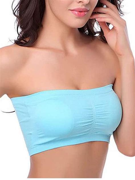 Xsylife Women Double Layers Strapless Bra Seamless Bandeau Tube