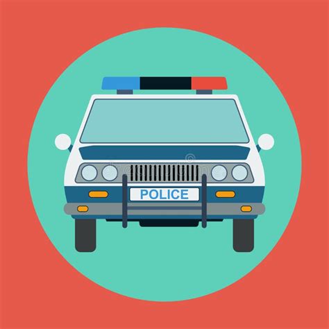 Police Car Flat Vector Illustration Stock Vector Illustration Of