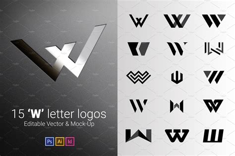 15 W Letter Logos Vector And Mock Up Branding And Logo Templates