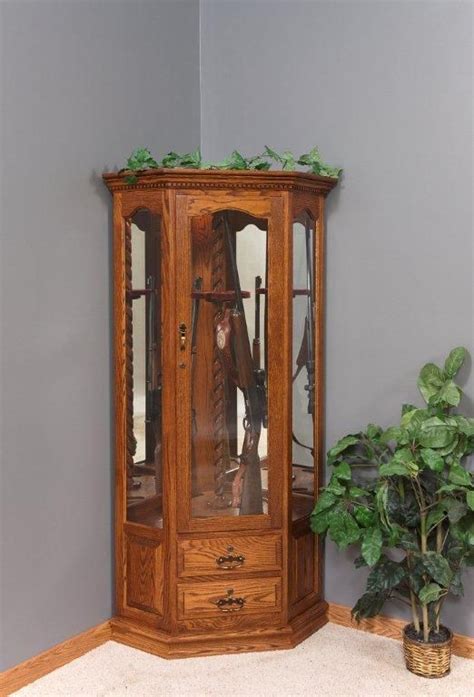 Corner gun cabinet plans wood garden gate plans diy ideas. Amish Mt. Eaton Corner Swivel 10 Gun Cabinet | Extra ...