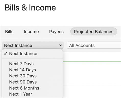 Bills And Income Page Added Selection Next 60 Days — Quicken