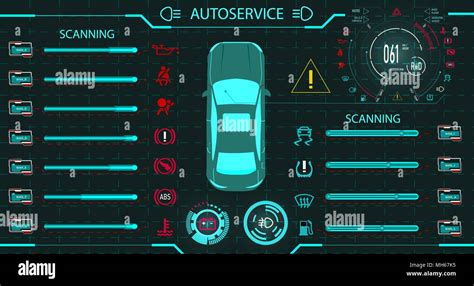 Car Service Diagnostic Standdigital Car Dashboard Of A Modern Car