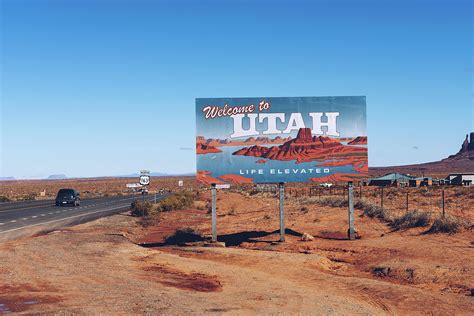 Welcome To Utah State Sign Along Us 163 Near Monument Valley Photograph