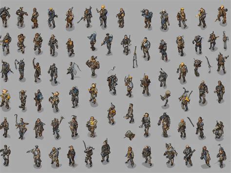 Isometric Character Sprite Sheet Small Character Stable Diffusion