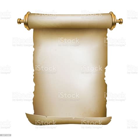 Old Scroll With Place For Text Stock Illustration - Download Image Now ...