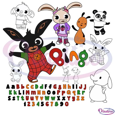 Bing Bunny Party Abcd Bundle Svg File Birthday Decor Svg