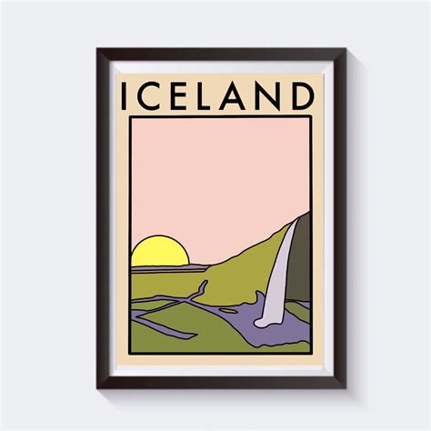 Iceland Minimalist Abstract Travel Print — 2 Sisters Design Ltd