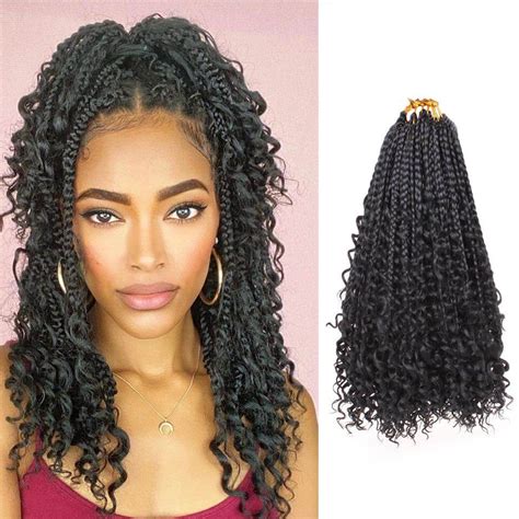 Xtrend 14 Inch Boho Bob Box Braids Crochet Hair With Curly Ends Goddes