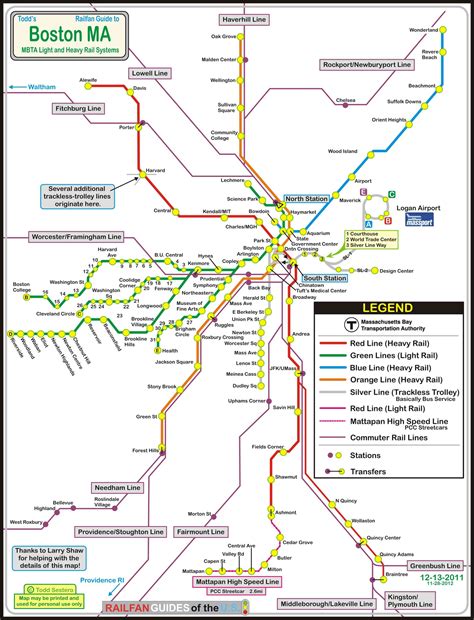 Boston MA Light and Heavy Rail Systems