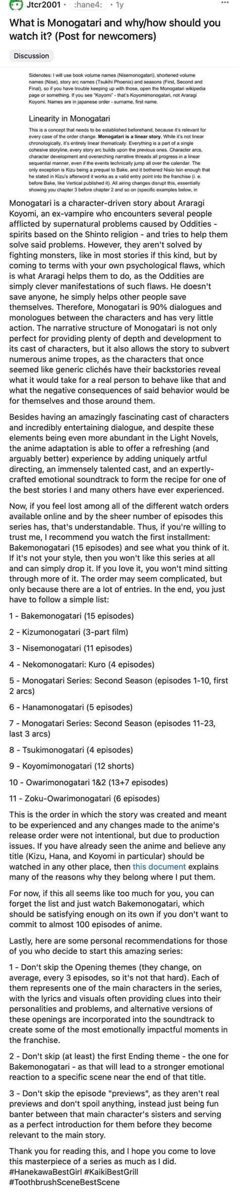 What Is Monogatari And Should You Watch It Post For Newcomers Discussion Sidenotes I Will