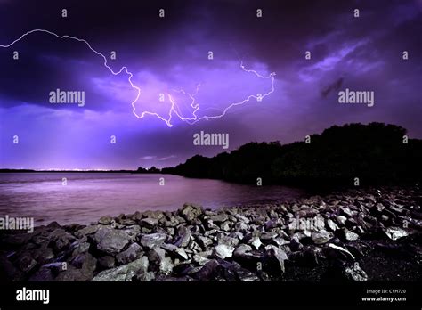 Lightning Storm In Adelaide South Australia Stock Photo Alamy