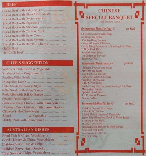 Sandgate Chinese Restaurant menù, Brisbane - Main Menu | Sluurpy