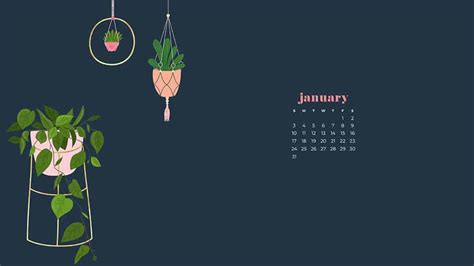 January 2021 Calendar Desktop Wallpaper 2021 New Year Digital Art