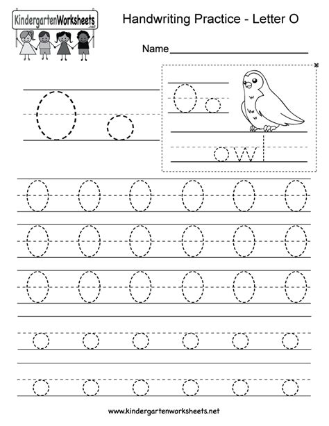 Letter O Writing Practice Worksheet Free Kindergarten English